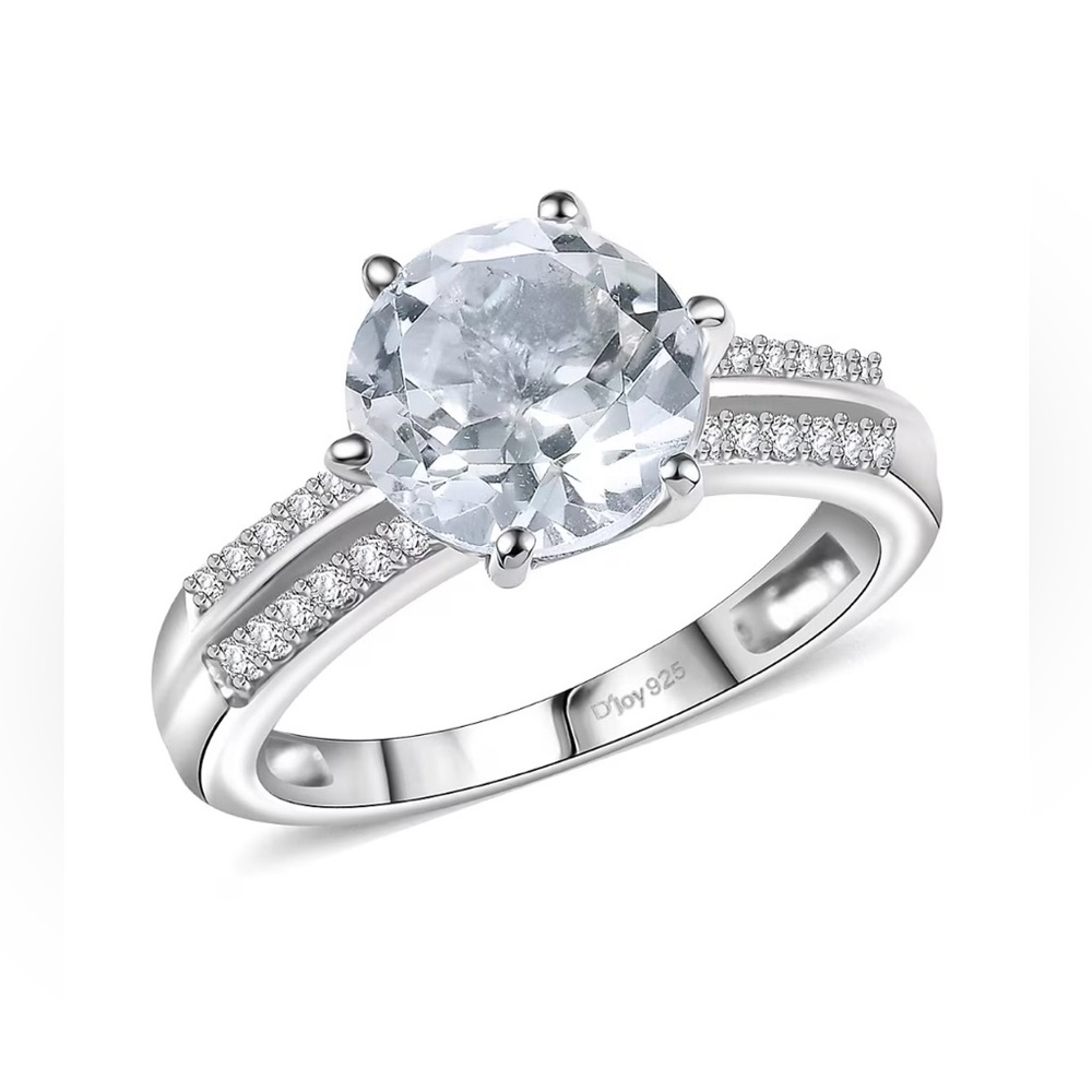 D'Joy Golconda Topaz 3.85ct Star Brilliance Platinum Over Sterling Silver Ring 7